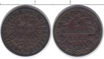 Продать Монеты Франкфурт 1 крейцер 1862 Медь