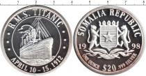Продать Монеты Сомали 20 долларов 1998 Серебро