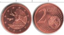 Продать Монеты Андорра 2 евроцента 2014 Медь