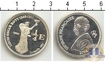 Продать Монеты Французская Гвиана 1/4 евро 2004 Серебро