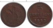 Продать Монеты Италия 3 чентезимо 1852 Медь