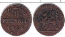 Продать Монеты Росток 1 пфенниг 1848 Медь