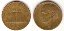 Продать Монеты Бразилия 1000 рейс 1938 Бронза