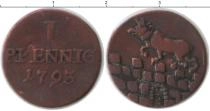 Продать Монеты Анхальт 1 пфенниг 1793 Медь