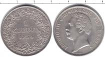 Продать Монеты Гессен-Дармштадт 1 гульден 1854 Серебро