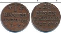 Продать Монеты Брауншвайг 1 динье 1750 Медь