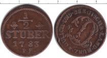 Продать Монеты Берг 1/2 стюбера 1783 Медь