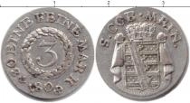 Продать Монеты Саксен-Майнинген 3 крейцера 1808 Серебро