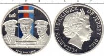 Продать Монеты Остров Джерси 5 фунтов 2010 Серебро