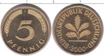 Продать Монеты Германия 5 пфеннигов 2000 Латунь