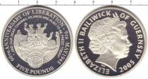 Продать Монеты Гернси 5 фунтов 2005 Серебро