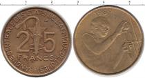 Продать Монеты Французская Африка 25 франков 1989 Латунь