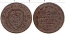 Продать Монеты Тургау 1/2 батзена 1808 Серебро