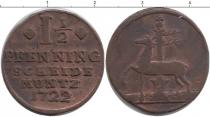 Продать Монеты Штольберг 1 1/2 пфеннига 1722 Медь