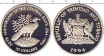 Продать Монеты Тринидад и Тобаго 10 долларов 1994 Серебро