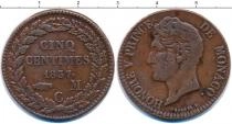 Продать Монеты Монако 5 сантим 1837 Медь