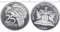 Продать Монеты Тринидад и Тобаго 25 центов 1981 Серебро