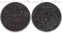 Продать Монеты Вауд 1/4 стюбера 1758 Медь