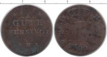 Продать Монеты Мекленбург-Стрелитц 3 пфеннига 1766 Медь