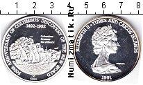 Продать Монеты Теркc и Кайкос 20 крон 1991 Серебро