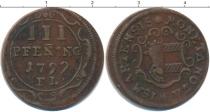 Продать Монеты Висмар 3 пфеннига 1799 Медь