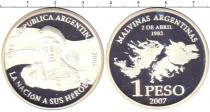 Продать Монеты Аргентина 1 песо 2007 Серебро