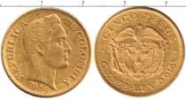 Продать Монеты Колумбия 5 песо 1919 Золото