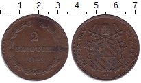 Продать Монеты Ватикан 2 байоччи 1849 Медь