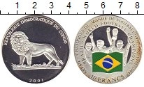 Продать Монеты Конго 10 франков 2001 Посеребрение