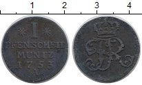 Продать Монеты Бранденбург 1 пфенниг 1753 Медь