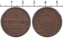 Продать Монеты Австро-Венгрия 2 крейцера 1851 Медь