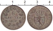 Продать Монеты Гессен 6 крейцеров 1842 Серебро