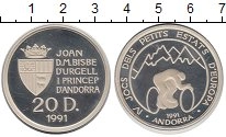 Продать Монеты Андорра 20 динерс 1991 Серебро