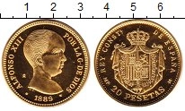 Продать Монеты Испания 20 песет 1889 Серебро