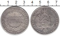Продать Монеты Боливия 1 боливиано 1865 Серебро