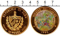 Продать Монеты Куба 10 песо 1995 Латунь