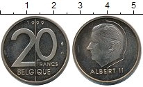 Продать Монеты Бельгия 20 франков 1999 Латунь