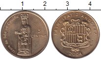 Продать Монеты Андорра 5 сентим 2004 Латунь