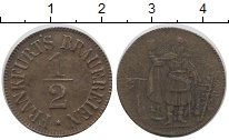 Продать Монеты Франкфурт 1/2 марки 1870 Латунь