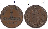 Продать Монеты Вюртемберг 1/4 крейцера 1869 Медь