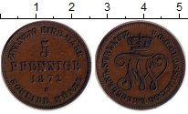 Продать Монеты Мекленбург-Стрелитц 5 пфеннигов 1872 Медь
