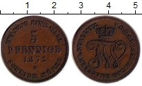 Продать Монеты Мекленбург-Стрелитц 5 пфеннигов 1872 Медь