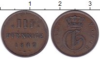 Продать Монеты Саксен-Кобург-Готта 3 пфеннига 1847 Медь