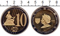 Продать Монеты Великобритания 10 евро 2008 Биметалл