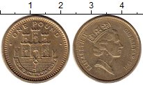 Продать Монеты Гибралтар 1 фунт 1991 Латунь