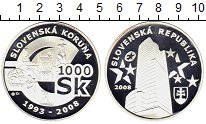 Продать Монеты Словакия 1000 крон 2008 Серебро