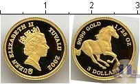 Продать Монеты Тувалу 3 доллара 2002 Золото