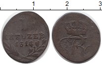 Продать Монеты Вюртемберг 1 крейцер 1814 Серебро