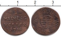 Продать Монеты Саксе-Мейнинген 1 хеллер 1756 Медь