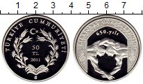 Продать Монеты Турция 50 лир 2011 Серебро